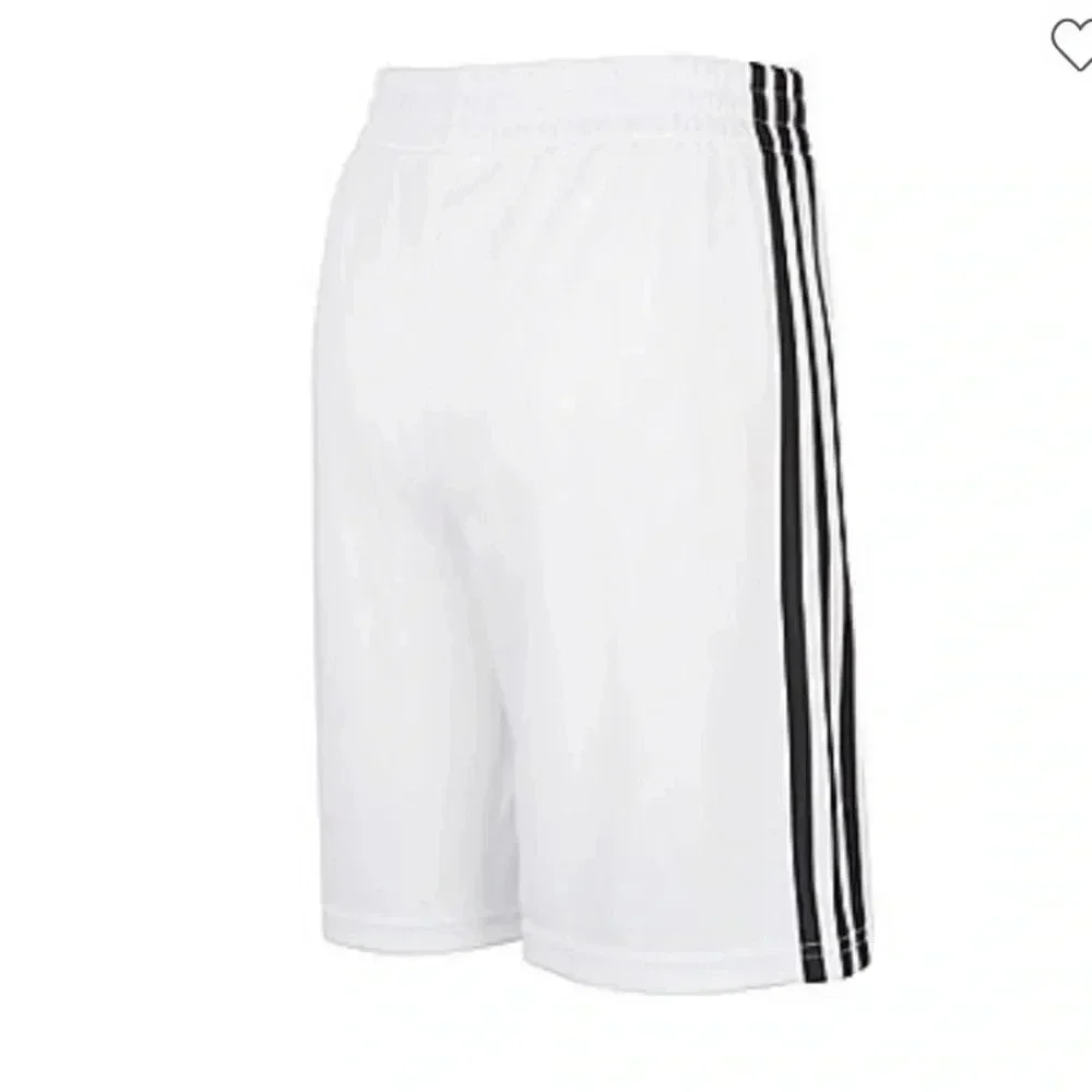 Adidas Youth Large 14/16 White 3-Stripes Athletic Shorts NWOT